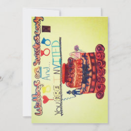 Zoet als snoep wed cake gouden kleur paar feestdagenkaart