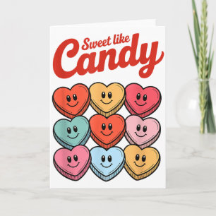 Zoet als snoepgoed Cute Candy Heart Valentijnslief Kaart