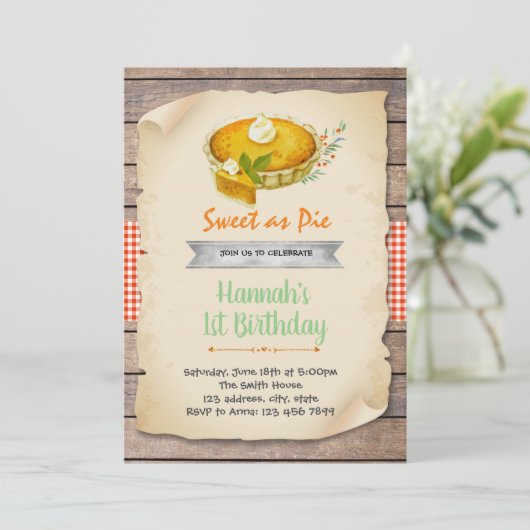 Zoet als verjaardagsuitnodiging voor een pasteipar kaart (Staand voorkant)