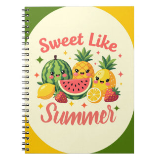 Zoet Als Zomer Kawaii Fruit Notitieboek