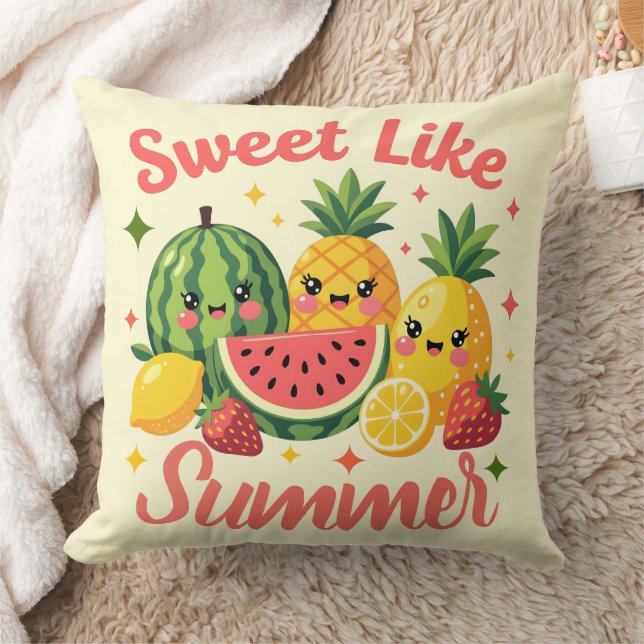 Zoet Als Zomer Lieve Fruit Vrienden Kussen (Deken)