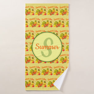 Zoet Als Zomer Mooie Kawaii Fruit Aangepaste Fru Badhanddoek