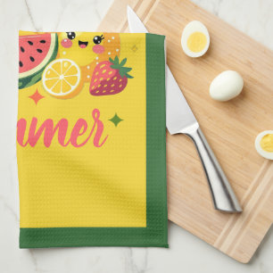 Zoet Als Zomer Mooie Vrucht Tropische Decoratie Theedoek