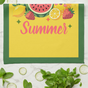 Zoet als zomer watermeloen aardbei ananas theedoek