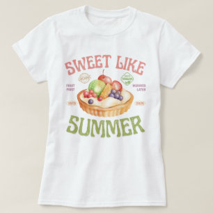 Zoet als zomer, waterverf vruchten t-shirt
