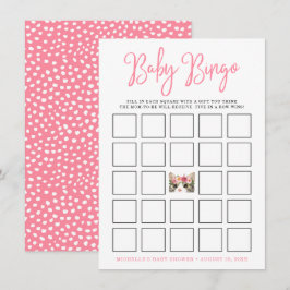 Zoet Aquarel Kitty Baby Shower Bingo Kaart