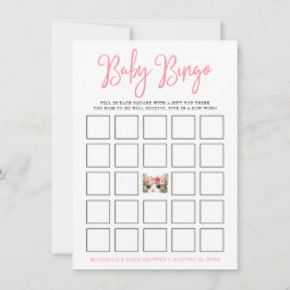 Zoet Aquarel Kitty Baby Shower Bingo Kaart