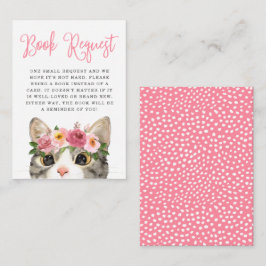 Zoet Aquarel Kitty Baby Shower Boek Verzoek Informatiekaartje