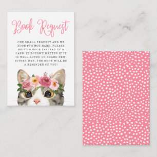 Zoet Aquarel Kitty Baby Shower Boek Verzoek Informatiekaartje