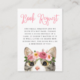 Zoet Aquarel Kitty Baby Shower Boek Verzoek Informatiekaartje
