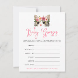 Zoet Aquarel Kitty Baby Shower Raadspel