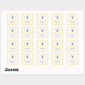 Zoet Baby shower mama-to-Bee Hartelijk dank Vierkante Sticker (Vel)