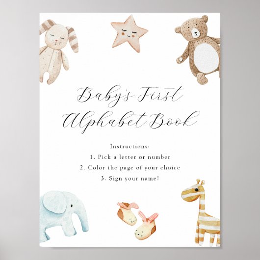 Zoet  Baby Speelgoed Baby's eerste alfabet boek Poster (Voorkant)