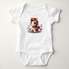Zoet Baby Veulentje met Bloemen | Mooie Dieren Kun Romper