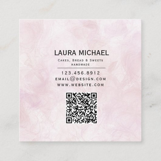 Zoet Bakkerij Fruit Cupcakes Patisserie Vierkante Visitekaartje (Achterkant)