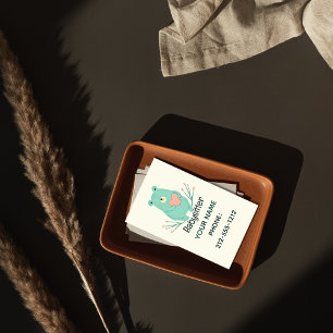 Zoet Blauw Beer Hart Babysitter QR Code Visitekaartje