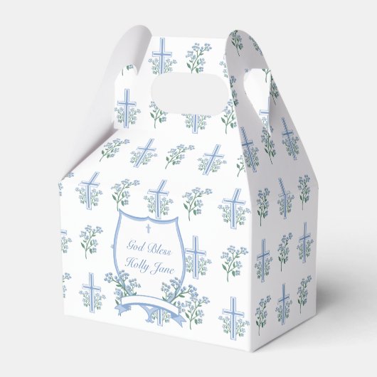 Zoet Bloemen Heilig Doopsel Eerste Communie Kam Bedankdoosjes (Voorkant Zijde)