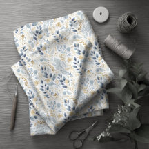 Zoet Bloemen Stoffig Blauw Goud ID1045