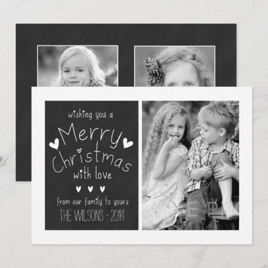 ZOET BORD %PIPE% HET WENSKAART VAN DE FOTO VAN DE FEESTDAGENKAART (Voorkant / Achterkant)