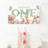 Zoet bosdier 1e verjaardagsfeest banner (Insitu)