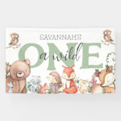 Zoet bosdier 1e verjaardagsfeest banner (Horizontaal)