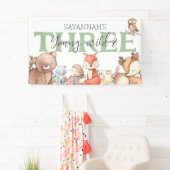 Zoet bosdier 3de verjaardagsfeestje spandoek (Insitu)
