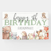 Zoet bosdier verjaardagsfeest banner (Horizontaal)