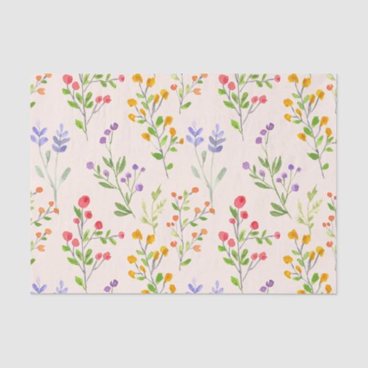 Zoet botanisch patroon in roze Trendy Grift wrap Tissuepapier (Voorkant)