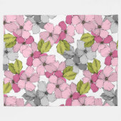 Zoet botanisch patroon Roze bloemtuin schattig Fleece Deken (Voorkant (Horizontaal))