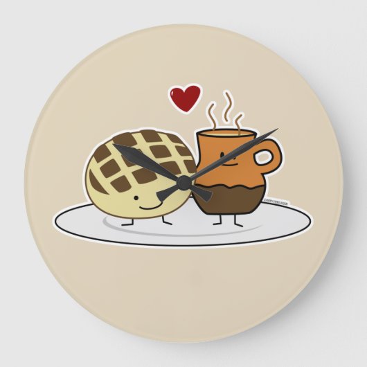 Zoet brood hete chocolade Pan dulce Mexicaanse con Grote Klok (Voorkant)