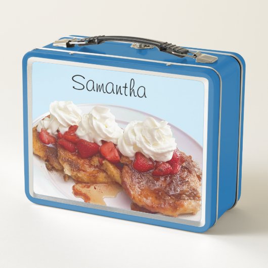 Zoet brood met aardbeien en room (Achterkant)