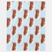 Zoet brood met aardbeien en room fleece deken (Voorkant)