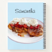 Zoet brood met aardbeien en room notitieboek (Achterkant)