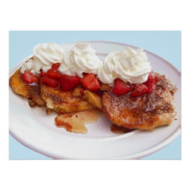 Zoet brood met aardbeien en room perfect poster