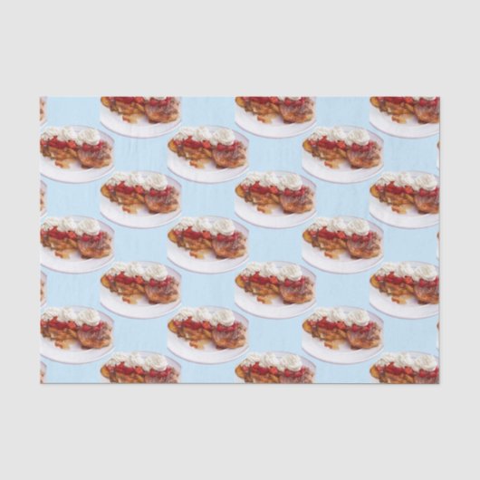 Zoet brood met aardbeien en room tissuepapier (Voorkant)