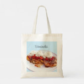 Zoet brood met aardbeien en room tote bag (Achterkant)