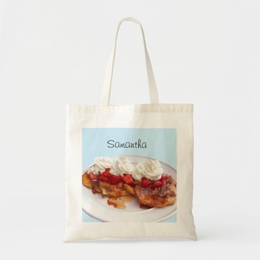 Zoet brood met aardbeien en room tote bag (Voorkant)