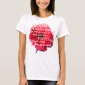 Zoet Californië rood papaver romantisch patriottis T-shirt (Voorkant)