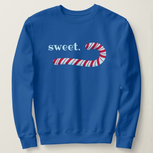 "Zoet." Candy Cane kerstshirt Trui (Design voorkant)
