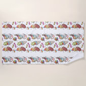 zoet cartoon snoep met witte kleur  strandlaken (Voorkant)