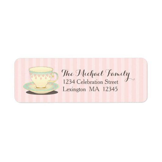 Zoet Chic Teacup Teabag Party Sticker (Voorkant)