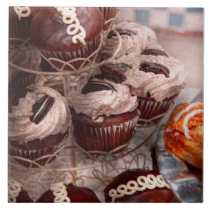Zoet - Cupcake - Cupcake berg Tegeltje
