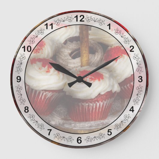 Zoet - Cupcake - Rode fluwelen cupcakes  Grote Klok (Voorkant)