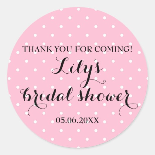 Zoet Dank je Vrijgezellenfeest Roze en Witte Stipp Ronde Sticker (Voorkant)