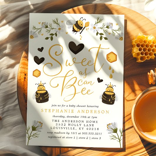 Zoet dat het Baby shower honingraat kan zijn Kaart