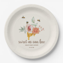 Zoet dat het Baby shower van de Floral Honeycomb v Papieren Bordje