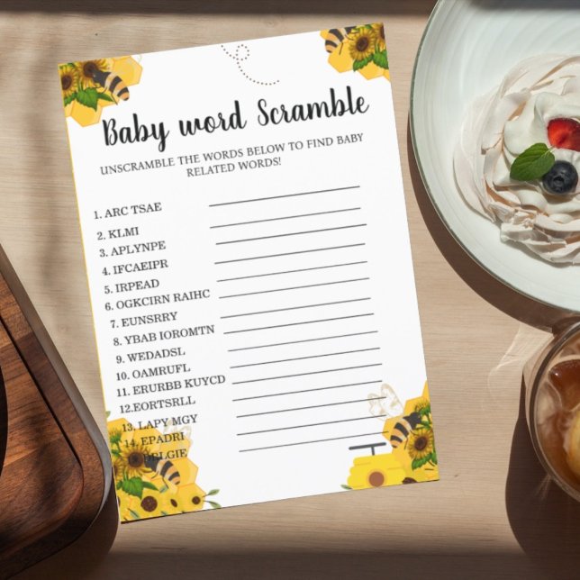Zoet dat het woord scramble baby shower game kan z (Creator heeft geüpload)