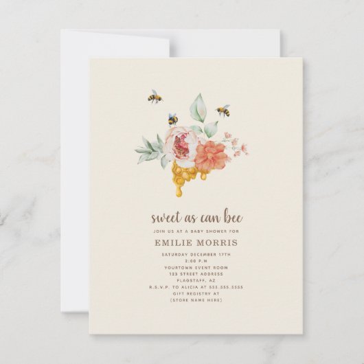 Zoet dat kan worden Honeycomb Floral Baby shower Kaart (Voorkant)