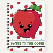 Zoet de Core Red Apple Pun Funny Cute Notitieboek (Voorkant)