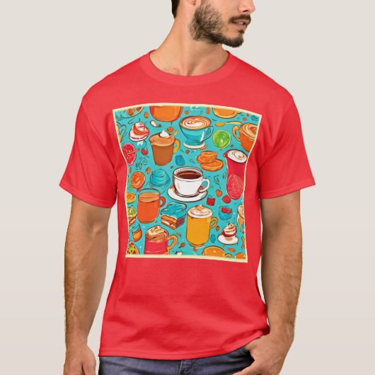 Zoet Dessert & Drink Kunst T-shirt (Voorkant)